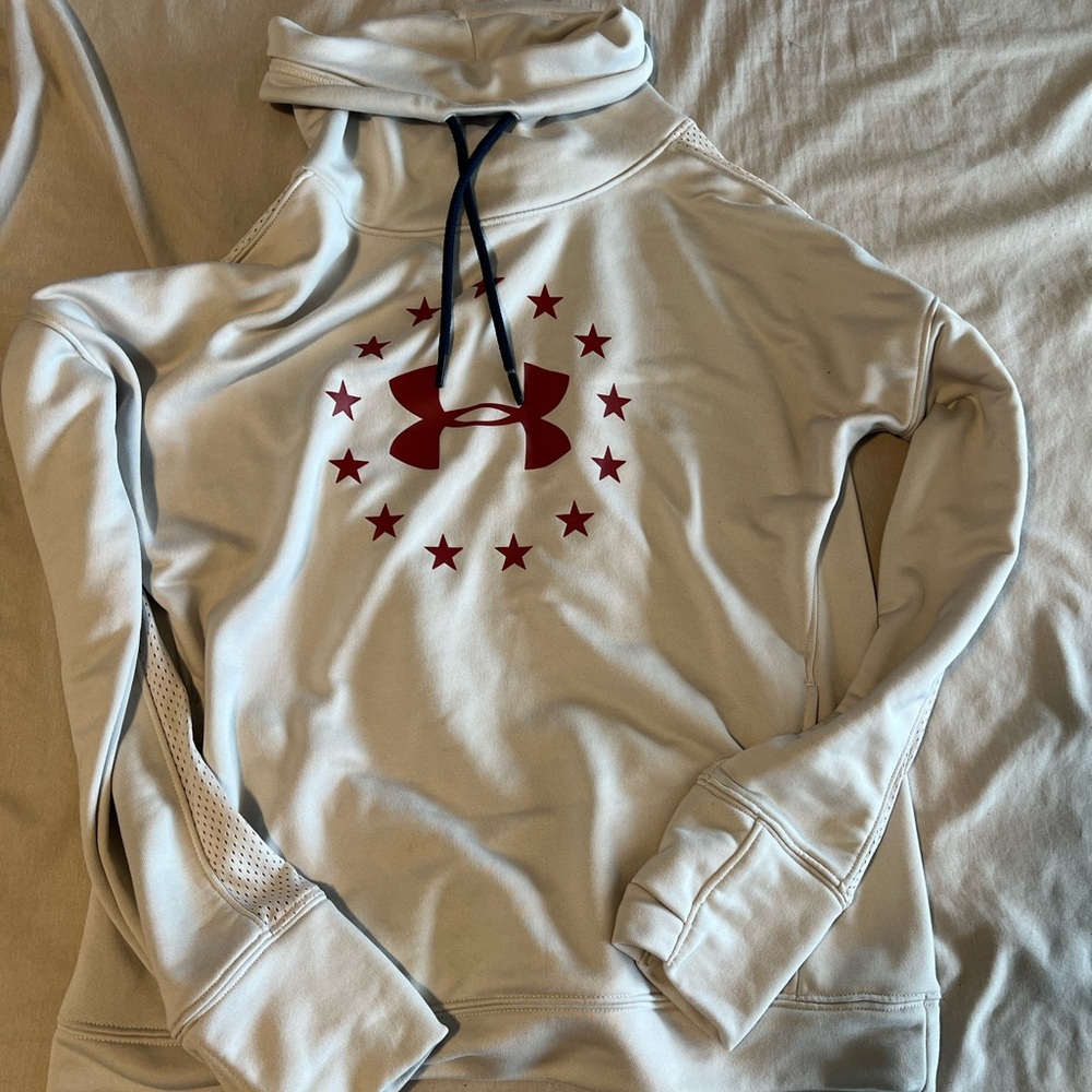 Under Armour Gray Hoodie with Red Logo